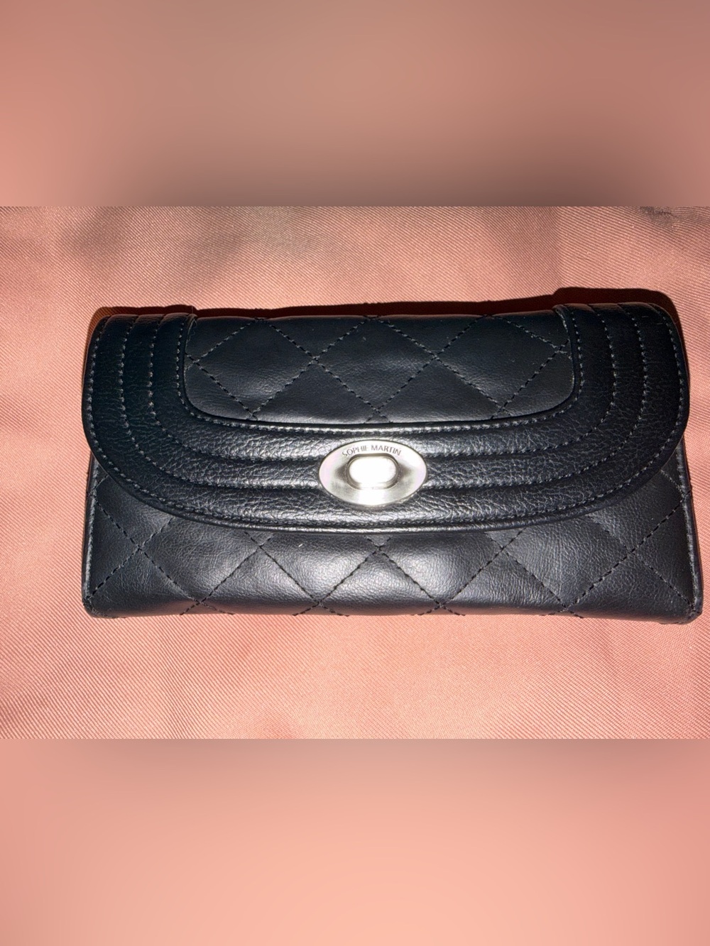 Sophie Martin Black Quilted Leather Wallet